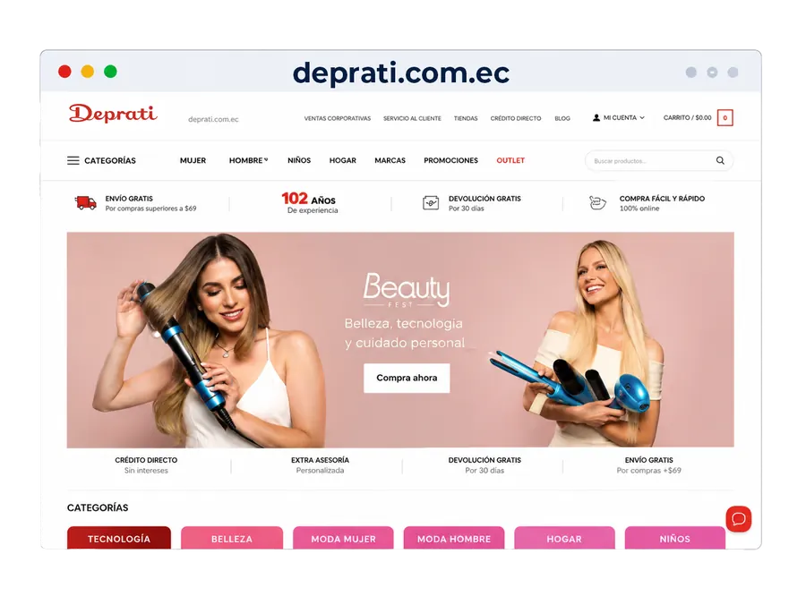 Ejemplo de sitio con dominio .ec